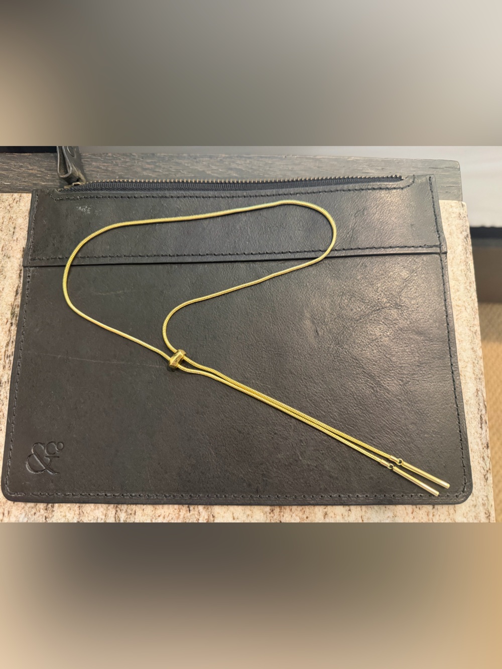 Gold Adjustable Lariat/Bolo Necklace - Women's Accessory